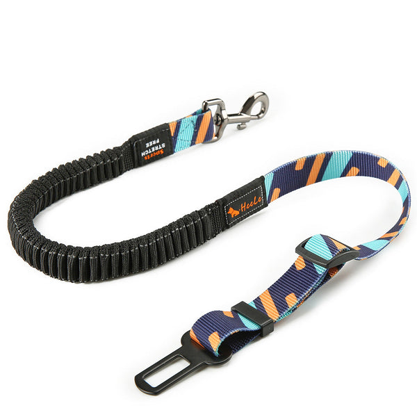 HKM-4827453 Pet Safety Seat Belt for Car - Adjustable Nylon Webbing with Reflective Strip - 76CM to 148CM Length Options