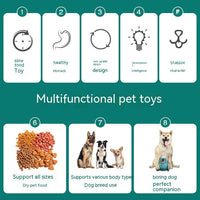 HKM-4828477 Educational Rocking Non-Inverted Food Leakage Bear Toy for Dogs - TPR Material in Red, Green, and Pink