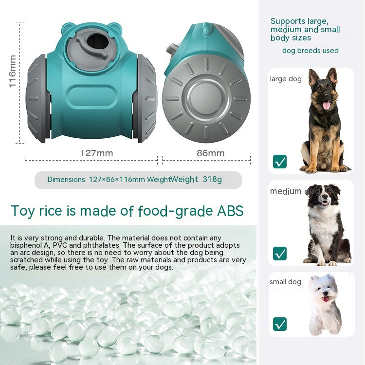 HKM-4828477 Educational Rocking Non-Inverted Food Leakage Bear Toy for Dogs - TPR Material in Red, Green, and Pink