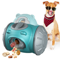 HKM-4828477 Educational Rocking Non-Inverted Food Leakage Bear Toy for Dogs - TPR Material in Red, Green, and Pink