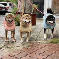 HKM-482899 Large Dog Raincoat in Purple, Pink, Gold, and Blue - Water-Resistant Polyester with Splicing Design