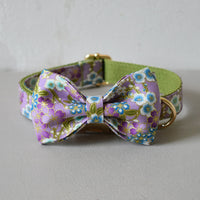 HKM-4829629 Purple Cotton Dog Leash and Collar Set with Bows ¨C Fashionable and Simple Design