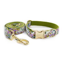 HKM-4829629 Purple Cotton Dog Leash and Collar Set with Bows ¨C Fashionable and Simple Design