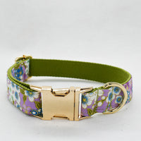 HKM-4829629 Purple Cotton Dog Leash and Collar Set with Bows ¨C Fashionable and Simple Design