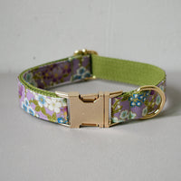HKM-4829629 Purple Cotton Dog Leash and Collar Set with Bows ¨C Fashionable and Simple Design