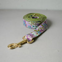 HKM-4829629 Purple Cotton Dog Leash and Collar Set with Bows ¨C Fashionable and Simple Design