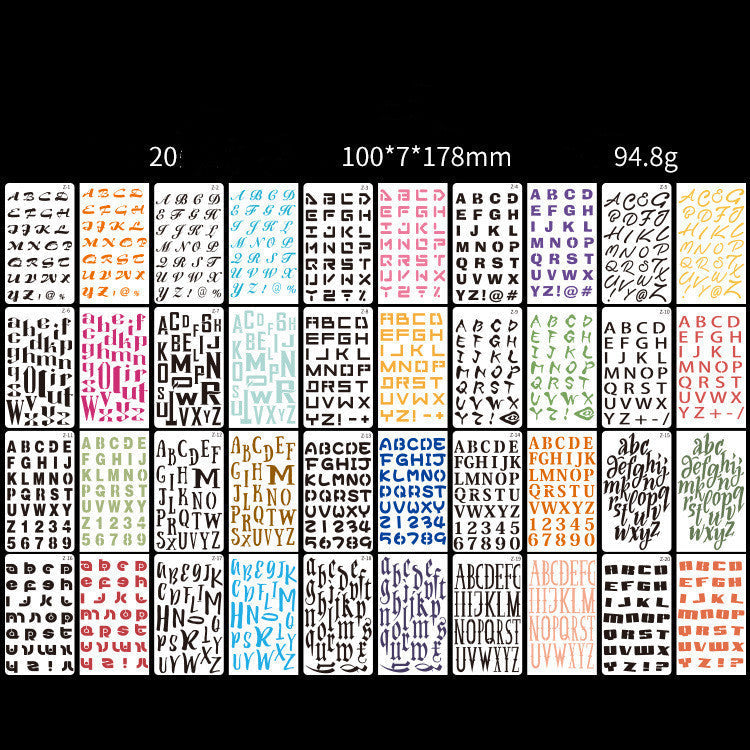 HKM-483219 A6 Hollow Letter Painting Template for Creative Graffiti Art