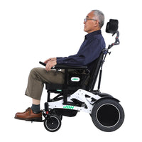 HKM-483283 Comfortable Electric Wheelchair with Aviation Headrest - Foldable Design, 120 kg Capacity
