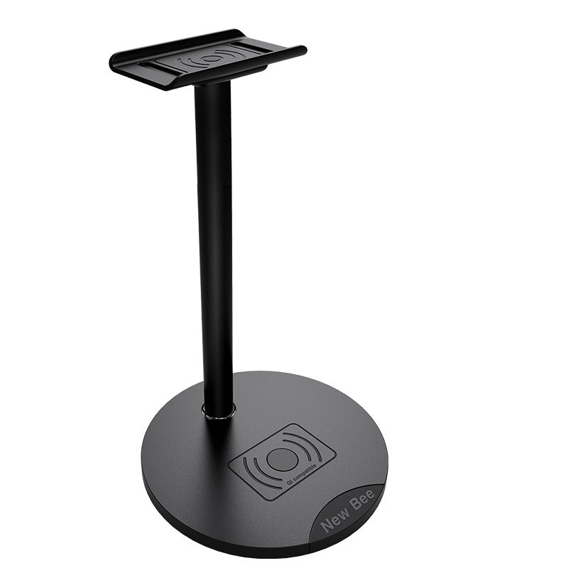 HKM-483283 Wireless Charging Headset Stand with Aluminum & TPU Construction, 5W/7.5W/10W Power Output