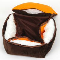 HKM-4833469 Cozy Orange Pet Nest for Cats and Small Dogs - S-58x40x25cm, M-72x55x40cm