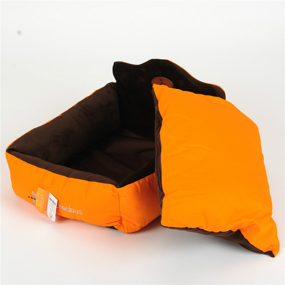 HKM-4833469 Cozy Orange Pet Nest for Cats and Small Dogs - S-58x40x25cm, M-72x55x40cm