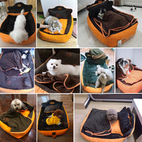 HKM-4833469 Cozy Orange Pet Nest for Cats and Small Dogs - S-58x40x25cm, M-72x55x40cm