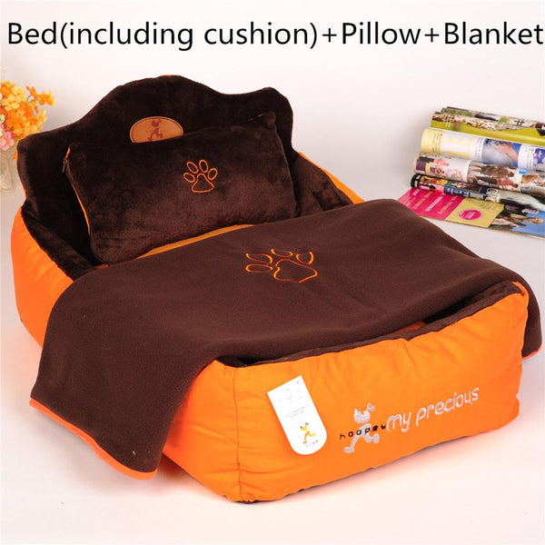 HKM-4833469 Cozy Orange Pet Nest for Cats and Small Dogs - S-58x40x25cm, M-72x55x40cm