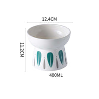 HKM-4833597 Elevated Ceramic Non-Slip Pet Food Bowl for Cats and Dogs - Smooth Glaze, Easy to Clean