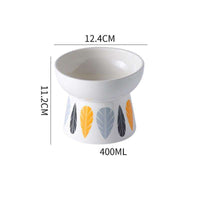 HKM-4833597 Elevated Ceramic Non-Slip Pet Food Bowl for Cats and Dogs - Smooth Glaze, Easy to Clean