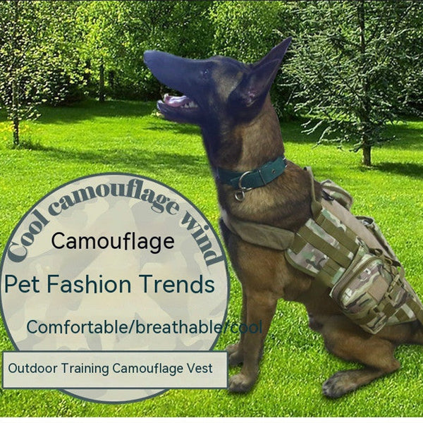 HKM-4833981 Tactical Vest for Medium to Large Dogs - Military Style Pet Clothing in Nylon