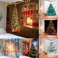 HKM-483475 Christmas Tree Tapestry Tablecloth for Kindergarten - Cartoon Anime Design, Flannel Material, Hand Washable