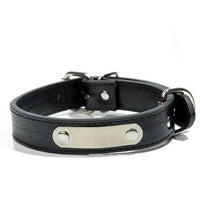 HKM-4835389 Custom PU Leather Dog Collar with Personalized Laser Engraved Pet Tag - Adjustable, Solid Design for All Seasons