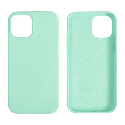 HKM-483667 Full Liquid Silicone Phone Case for iPhone 12 Series - Mint Green, Cherry Pink, Pine Needle Green, Rose Red, Core Black