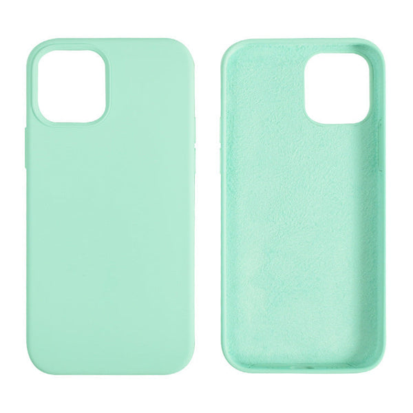 HKM-483667 Full Liquid Silicone Phone Case for iPhone 12 Series - Mint Green, Cherry Pink, Pine Needle Green, Rose Red, Core Black