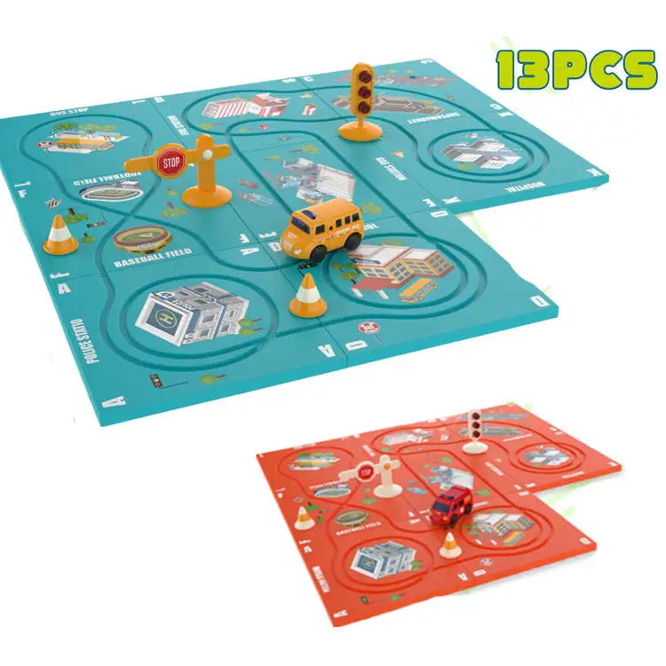 HKM-483667 Magnetic Electric Jigsaw Track Maze Toy - DIY Assemble Puzzle for Kids 2-13 Years
