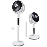 HKM-4836691 Quiet Pedestal Fan, 20dB, 1024 CFM Airflow, 90° Oscillation, 5 Speeds, 12H Timer, Remote Control, White