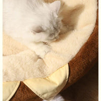 HKM-4837437 Cozy Round Pet Bed for Cats and Dogs - Winter Warm Plush Mattress with Soft Cushioning
