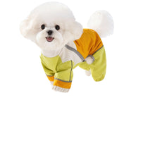 HKM-4837949 Waterproof Reflective Color Block Jumpsuit for Small Dogs - Adjustable Outdoor Coat