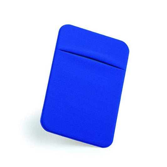 HKM-483795 Lycra Mobile Phone Back Sticker Card Holder - 58x88mm with Strong Adhesive in Green, Pink, Blue, Grey