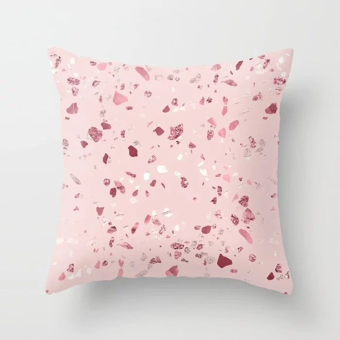 HKM-483795 Modern Peach Skin Cushion Cover with PP Cotton Filling - Plain Design for Bedside & Car Use