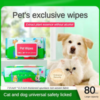 HKM-4838845 Gentle Cleansing Pet Wet Wipes, Hypoallergenic, Fragrance Free, Plant-Based, for Paws, Ears, Fur, and Sensitive Areas