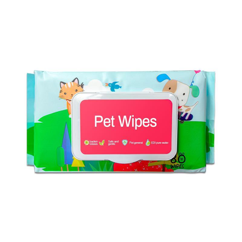HKM-4838845 Gentle Cleansing Pet Wet Wipes, Hypoallergenic, Fragrance Free, Plant-Based, for Paws, Ears, Fur, and Sensitive Areas