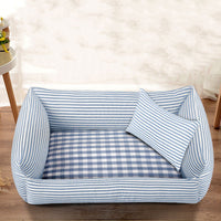 HKM-4839229 Medium and Large Dog Kennel with Checkered Patterns and Warm Stripes for Autumn and Winter