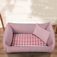HKM-4839229 Medium and Large Dog Kennel with Checkered Patterns and Warm Stripes for Autumn and Winter