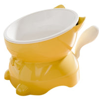 HKM-4839357 Stainless Steel Anti-Fall Oblique Cat Bowl in Black, Yellow, Pink, and Blue