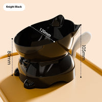 HKM-4839357 Stainless Steel Anti-Fall Oblique Cat Bowl in Black, Yellow, Pink, and Blue