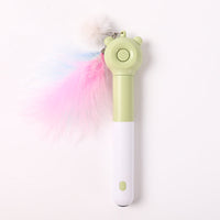 HKM-4839997 Cat Laser Self-Healing Toy Sticks with Feather Bells in Pink, Yellow, and Green for Playful Cats