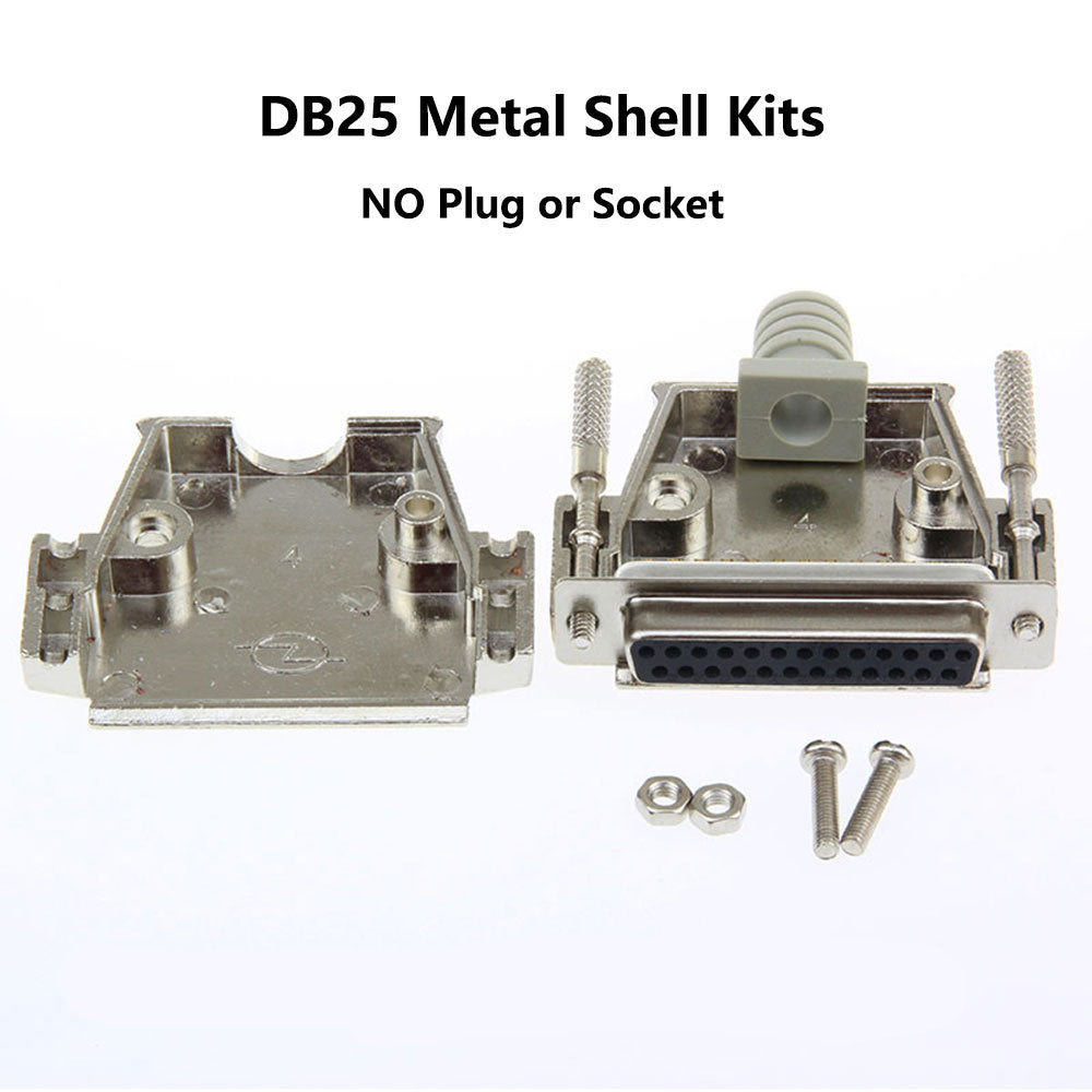 HKM-484243 Industrial-Grade DB25 Male and Female Connector, Gold-Plated, Metal Shielding, 25-Pin Dual Row Plug/Socket