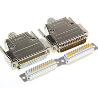 HKM-484243 Industrial-Grade DB25 Male and Female Connector, Gold-Plated, Metal Shielding, 25-Pin Dual Row Plug/Socket