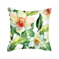 HKM-484243 Nordic Style Leaf and Flower Pattern Short Plush Cushion Cover, 45x45cm