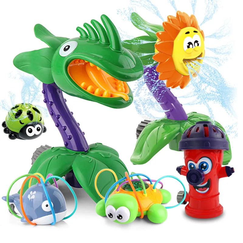 HKM-484243 Rotatable Outdoor Sunflower Water Spray Toy for Kids - Fun Shower Sprinkler for Yard Play