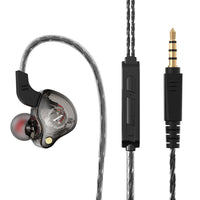 HKM-484307 In-Ear Wired Headphones with Microphone and Silicone Earplugs, 3.5mm Plug, 1.2m Cable, Subwoofer Sound Quality