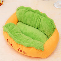 HKM-4843197 Comfortable Hot Dog Shape Pet Kennel with Removable Cushion and Non-Slip Bottom