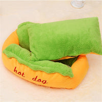 HKM-4843197 Comfortable Hot Dog Shape Pet Kennel with Removable Cushion and Non-Slip Bottom
