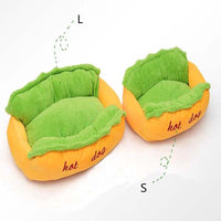 HKM-4843197 Comfortable Hot Dog Shape Pet Kennel with Removable Cushion and Non-Slip Bottom