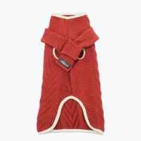 HKM-4843325 Vintage Twist Pet Sweater in Wine Red and Hemp Grey - Casual Polyester Dog Clothes