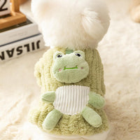 HKM-4843709 Cute 3D Frog Design Plush Dog and Cat Hoodie for Small and Medium Pets