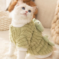 HKM-4843709 Cute 3D Frog Design Plush Dog and Cat Hoodie for Small and Medium Pets