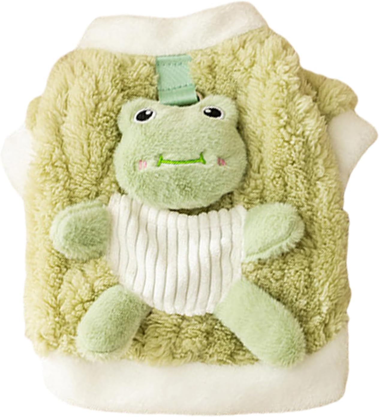 HKM-4843709 Cute 3D Frog Design Plush Dog and Cat Hoodie for Small and Medium Pets