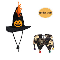 HKM-4843965 Pet Cat Hat and Scarf Set in Various Halloween Designs